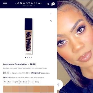 NEW ANASTASIA BEVERLY HILLS LUMINOUS FOUNDATION- waterproof! Medium cool